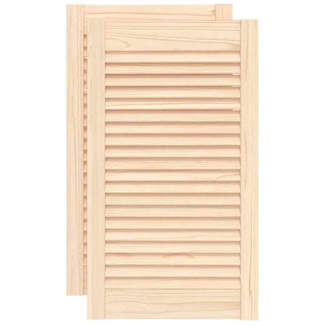 Portes placard bois massif pin 69x39,4 cm à persiennes 2 pcs pour ...