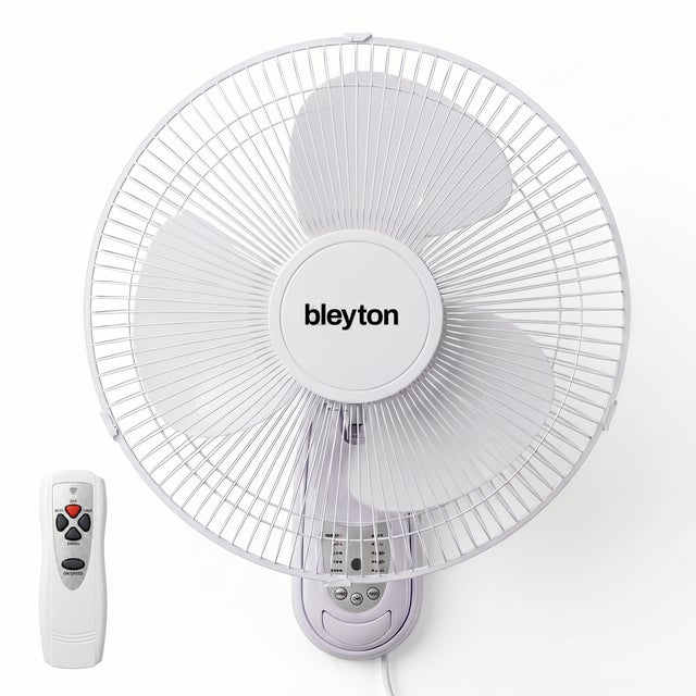 Ventilateur Mural Silencieux 40 cm avec Télécommande 40W BLEYTON | Ventilateur du Mur Blanc avec 3 Vitesses, Minuterie et 3 Modes