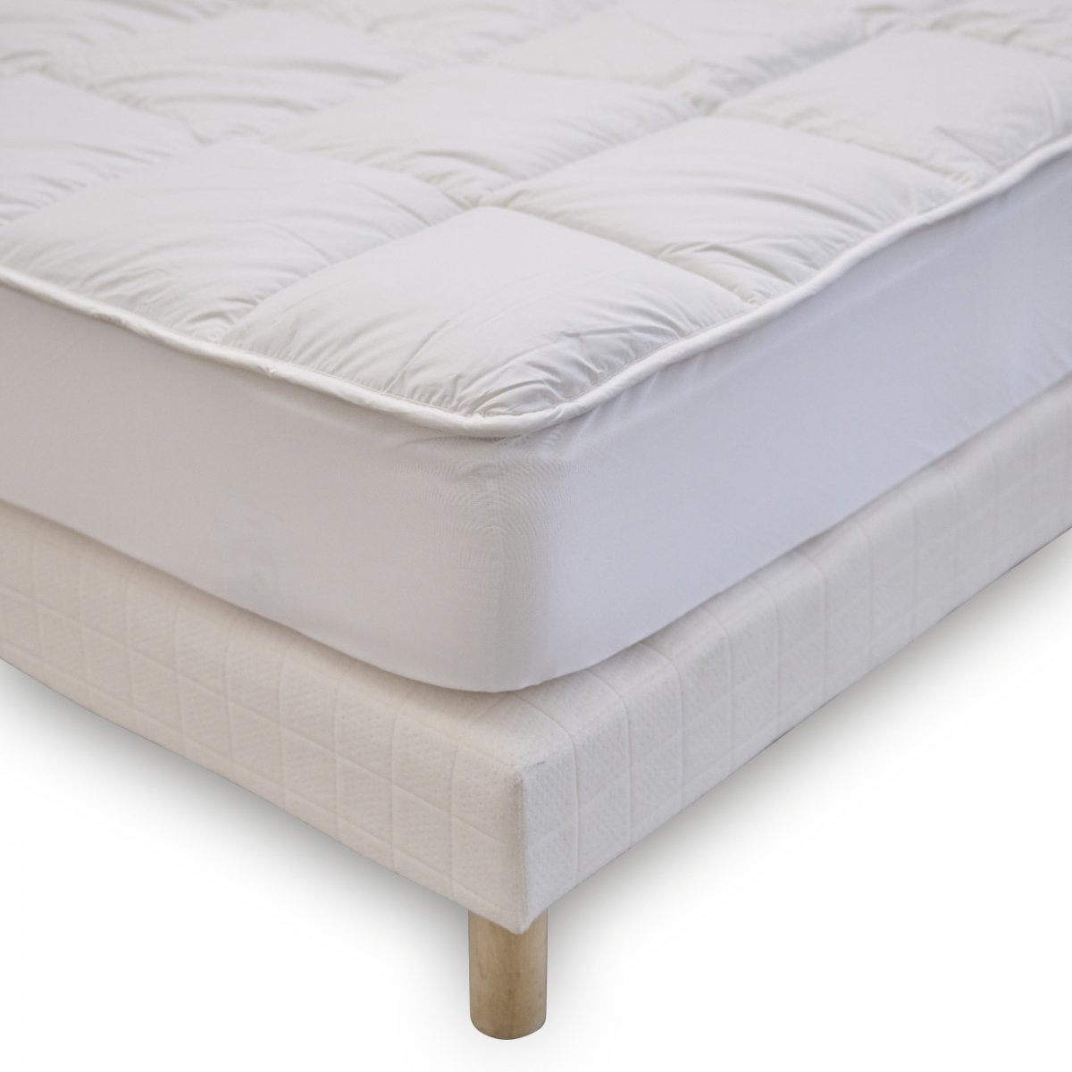 Surmatelas 140x190 Cm Savel - Grand Confort Toutes Saisons, Microfibre Douce 300g/m², Élastiques 4 Coins, Protège-Matelas Réversible Hiver/Été Fabriqué En Espagne