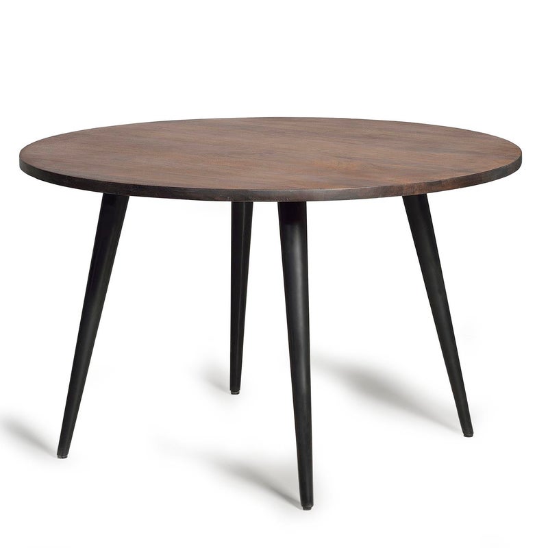 Stół z uchwytem z drewna akacjowego i metalowymi nogami