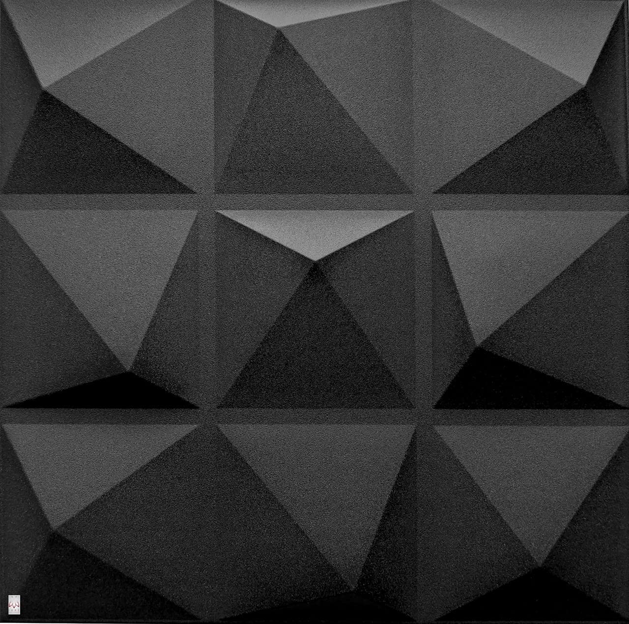 Panneaux muraux 3D décors revêtement mural panneaux de plafond POLYSTYRENE MATERIAL STYROPOR-TYPE 3mm force 8 pièces - 2m² Pyramide Noir - 6