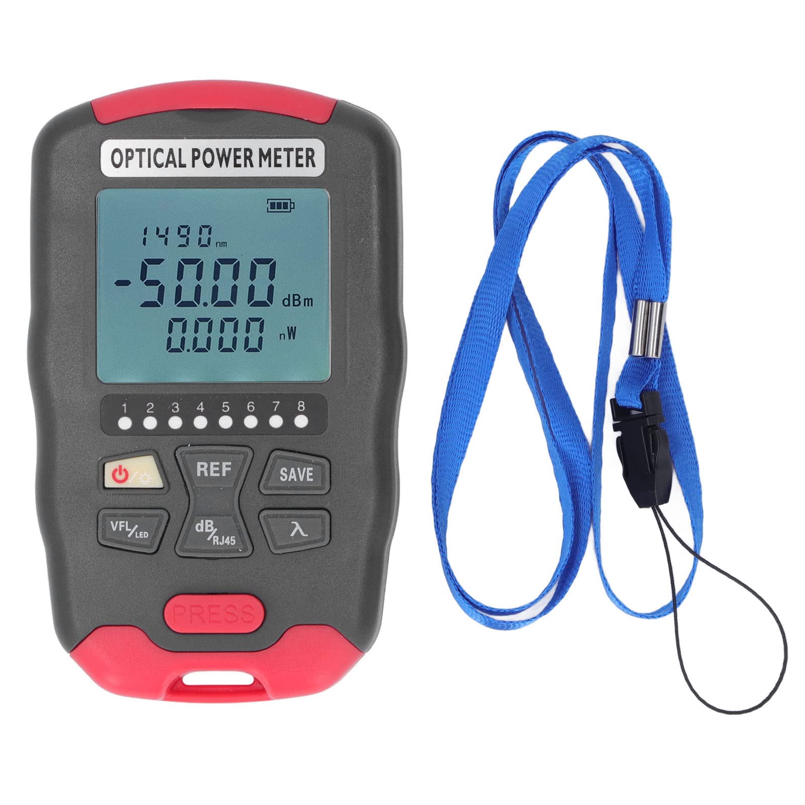 Pointeur Laser Testeur Puissance Fibre Optique -70dBm à 10dBm - Connecteurs SC/FC - 850-1625nm - Portable Pour Réseaux FTTH Compteur Puissance Optique 500 Groupes Stockage