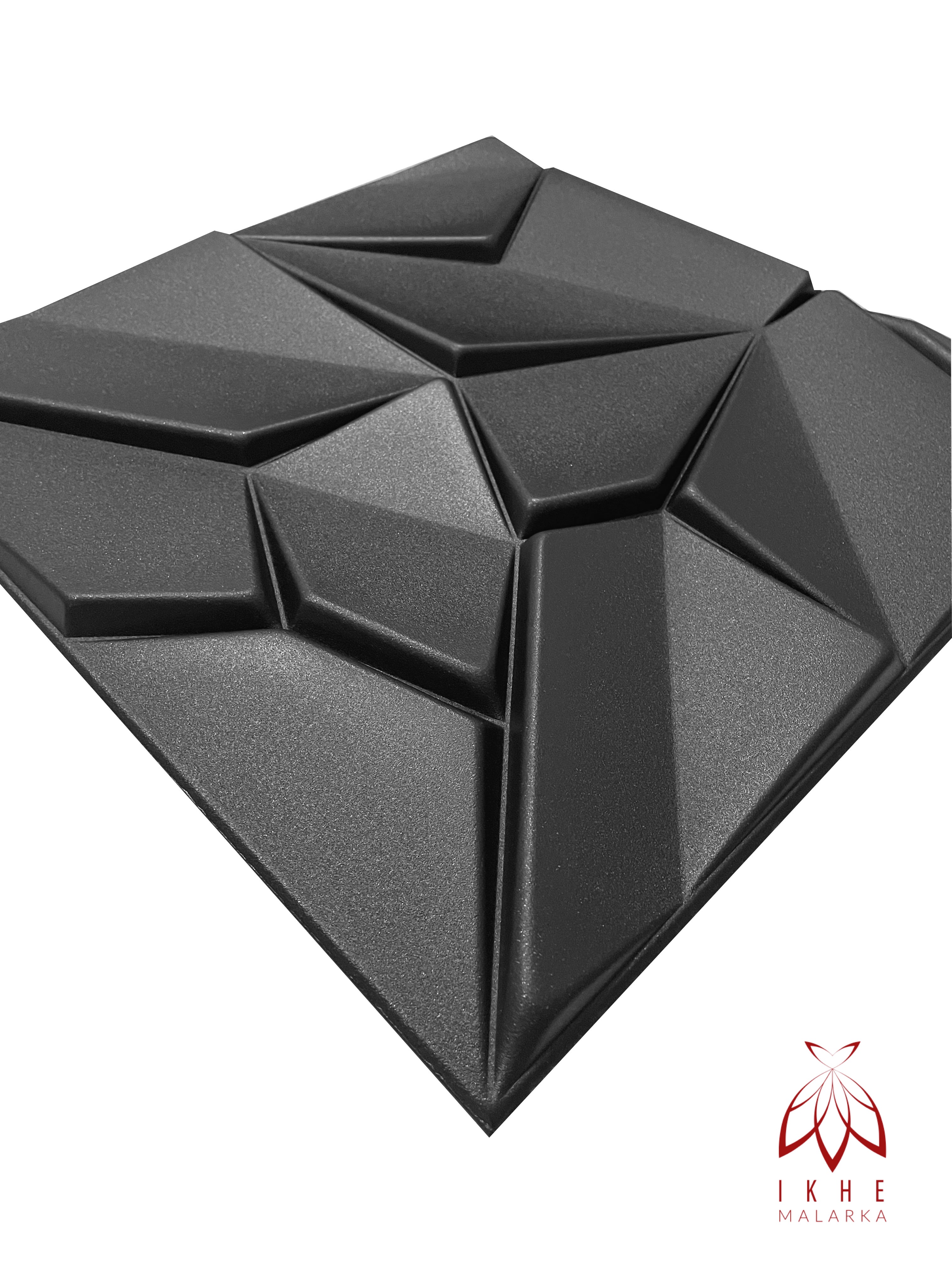 Panneaux muraux 3D décors revêtement mural panneaux de plafond POLYSTYRENE MATERIAL STYROPOR-TYPE 3mm force 8 pièces - 2m² Merkur Noir - 4