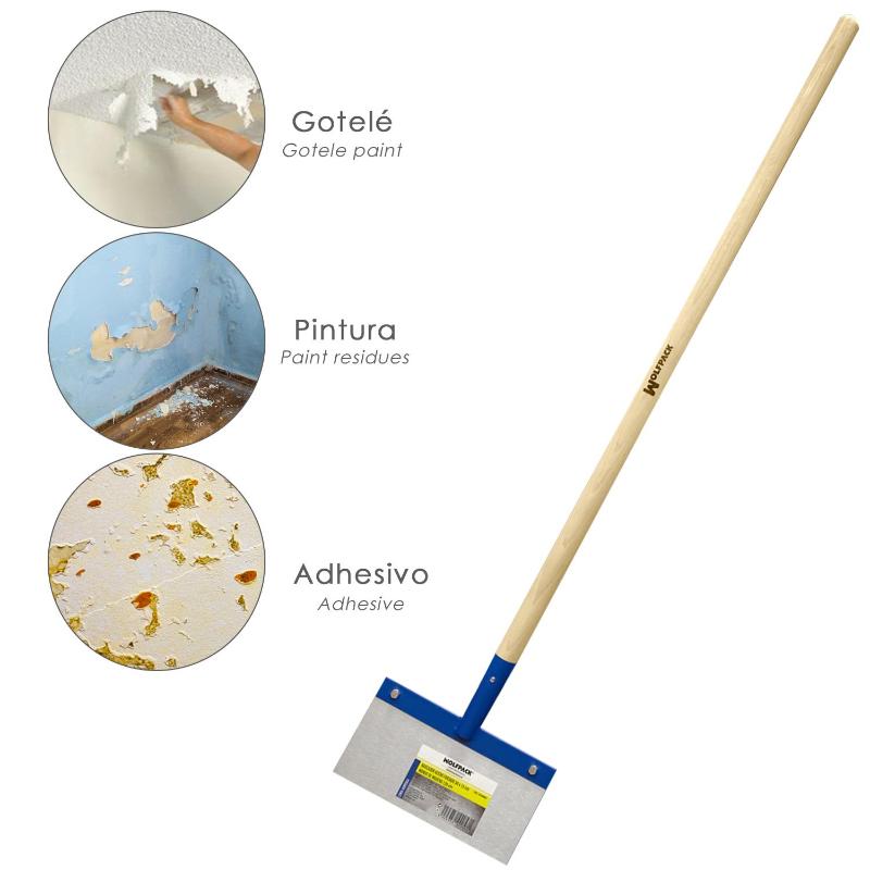 Grattoir plafond/sol 300x150 mm. Avec manche en bois 1200 mm. - 4