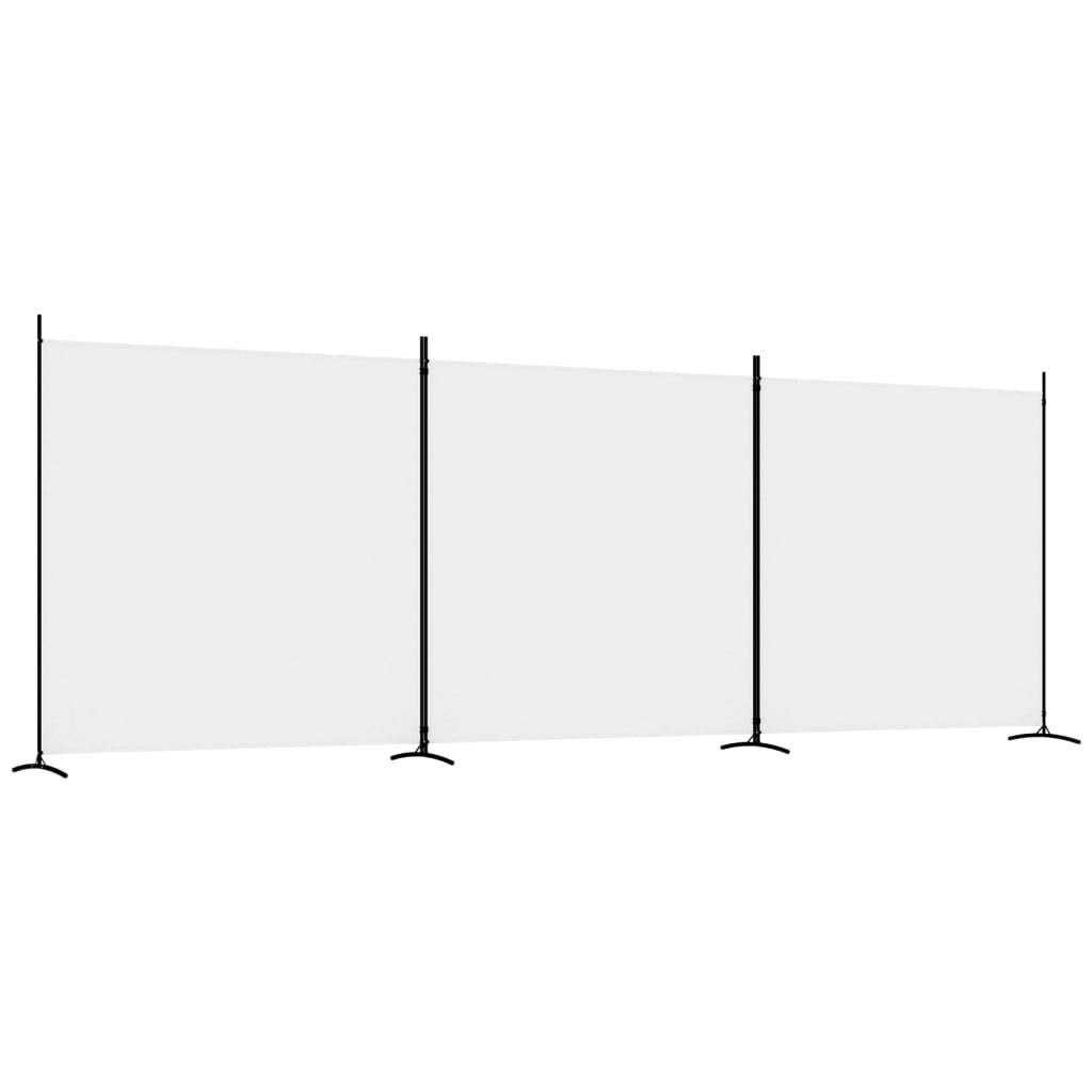 Cloison de séparation 3 panneaux Blanc 525x180 cm Tissu - 2