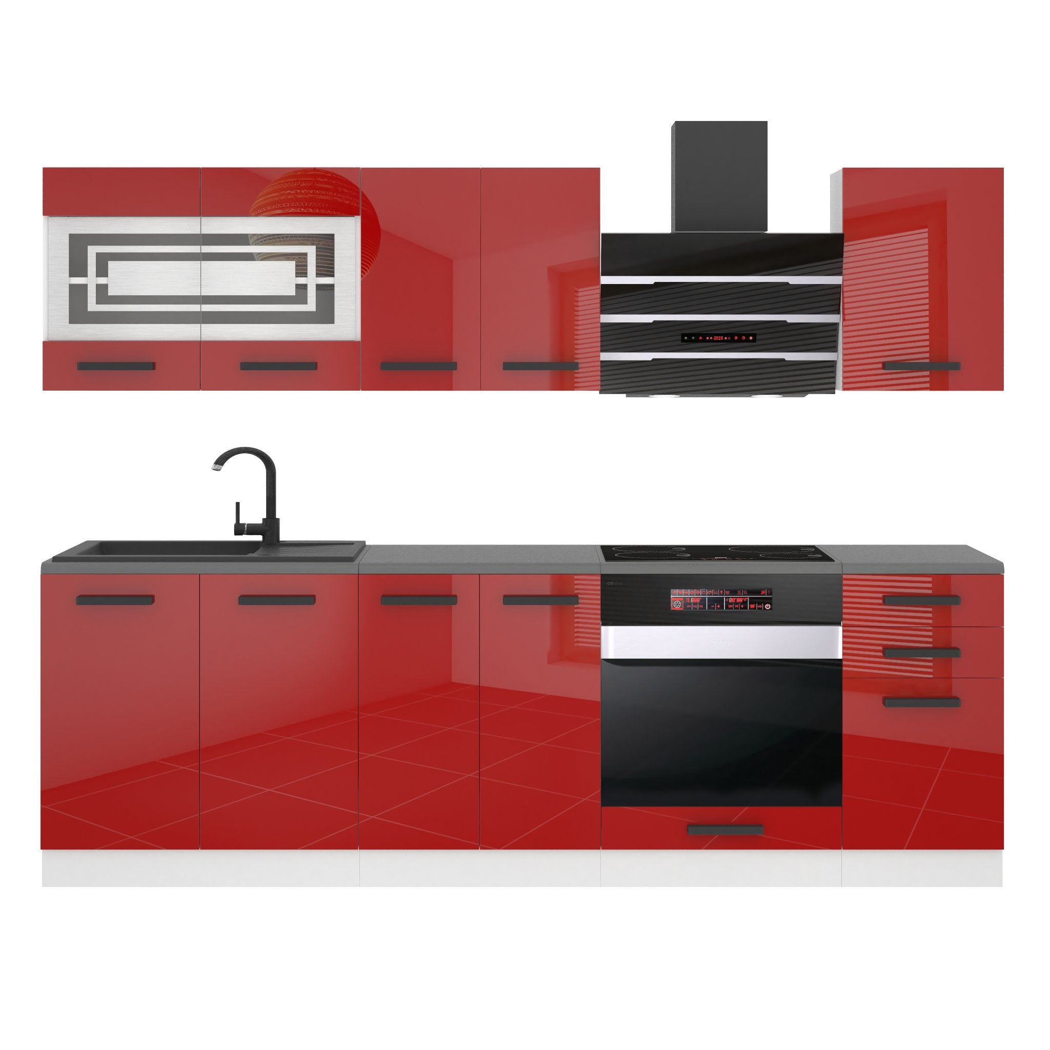 Cuisine complete avec electromenager Mana Gris brillant