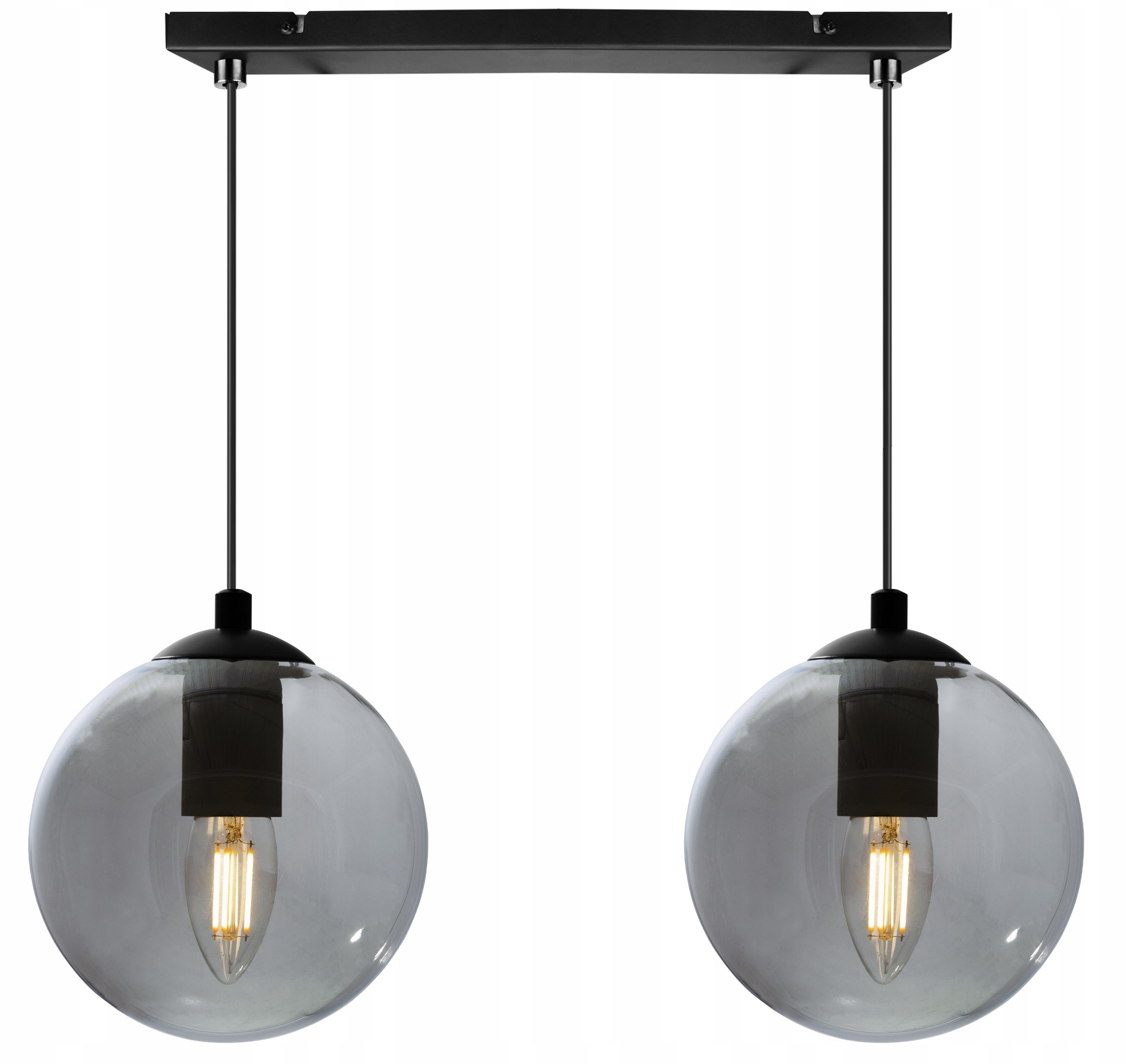 Lampa sufitowa wisząca Paris boho 2xE27 abażur kula grafitowa Light Home LH