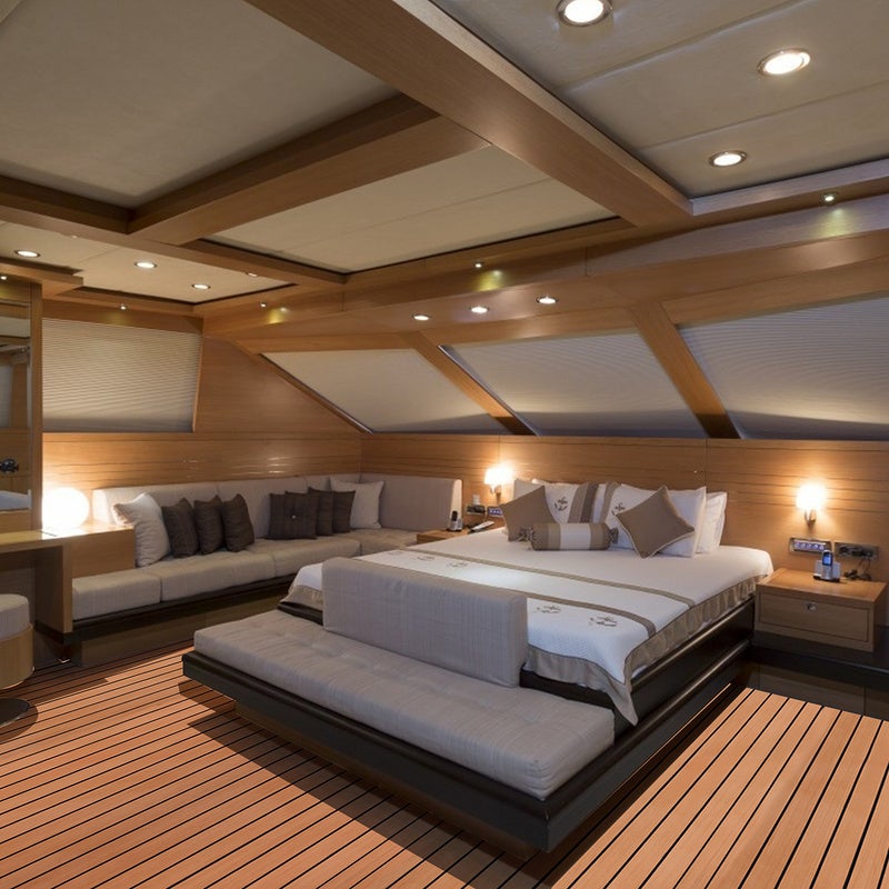 Tapis de Pont en Mousse EVA Teck Yacht Tapis de Sol Auto-Adhésif Marron 240x60cm - 5