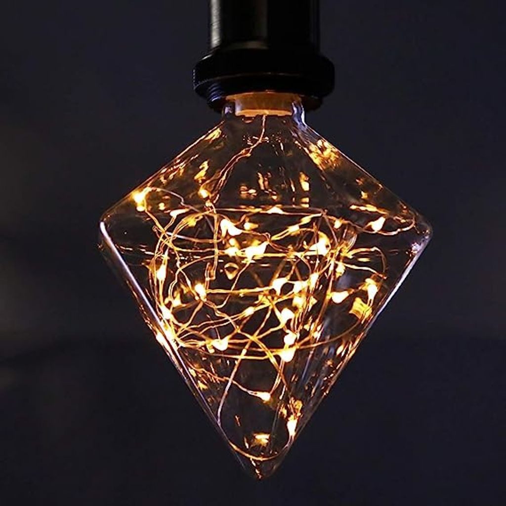 NETTLIFE Żarówka LED Żarówka LED Vintage E27 Fajerwerki 3W Diamentowa ciepła biel