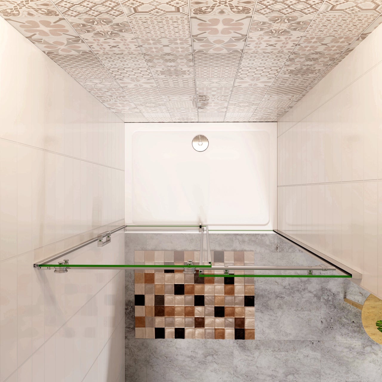 Aica Italy 115x195 Cm Porta Doccia Scorrevole Per Nicchia In Vetro 8 Mm Temperato Trasparente Anticalcare Telai Cromati Lucidi - 4