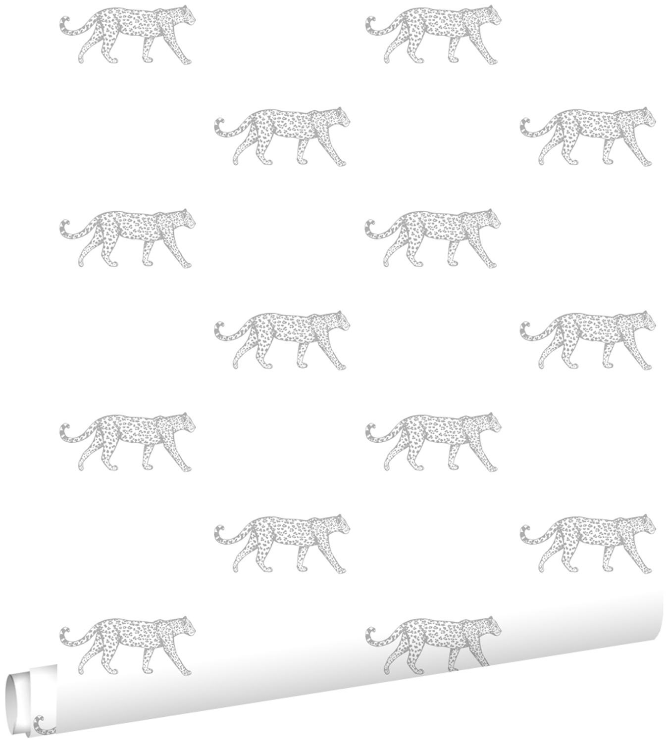 Tapeta pantery białymIjasnoszarym - 53 cm x 10.05 m - ESTAHOME