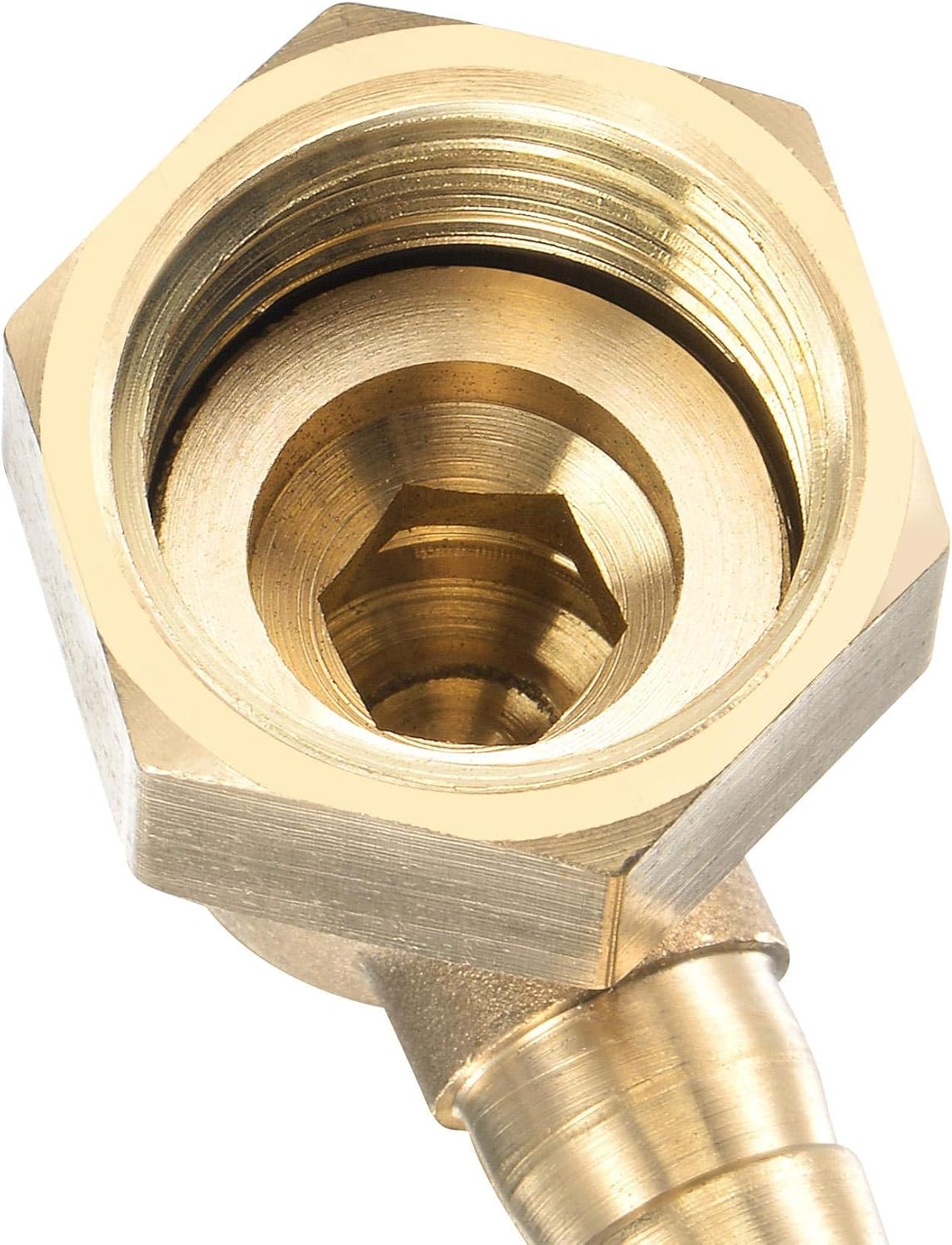 Złącze węża mosiężnego 10 mm, kolanko x złącze żeńskie G1/2 z nakrętką obrotową do wody, paliwa i powietrza (opakowanie 2 szt.) - 4