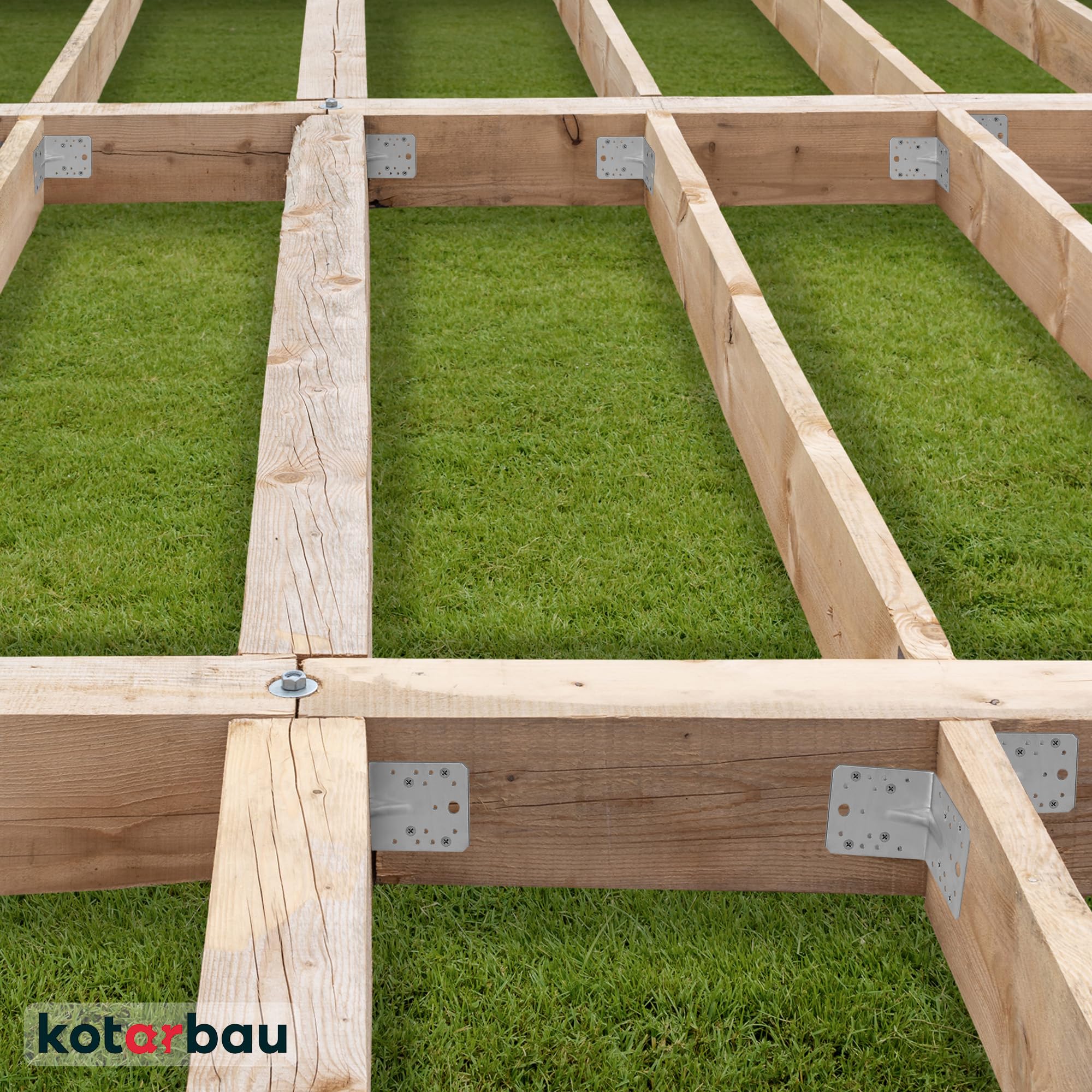 12 szt. Kątownik Ciesielski - Łącznik Budowlany - 150 x 150 x 80 mm - Stal ocynkowana - z Przetłoczeniem - Nierdzewny KOTARBAU - 8