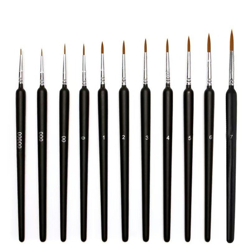 Pennelli professionali per pittura acrilica, olio, acquerello e nail art - Set da 11 pezzi | Leroy Merlin