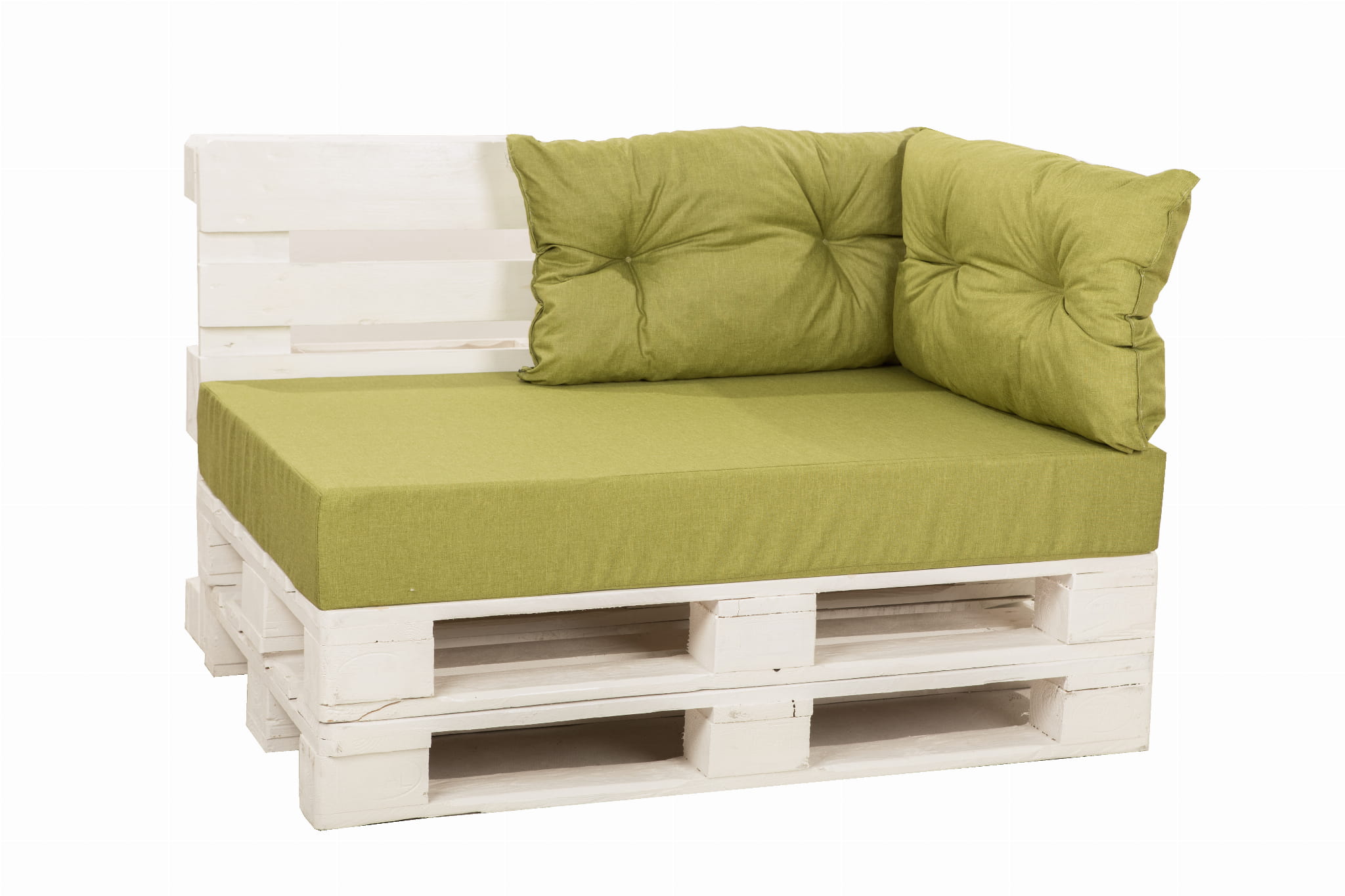 Coussin palette 120x60x10cm assise et dossier 2x 60x40cm, lot de coussins jardin, coussin palette Citron vert, lot de coussins pour salon de jardin - 2