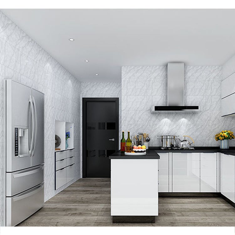 Autocollants de sol pelés et collés, autocollants muraux auto-adhésifs en marbre de Simulation épais, résistants à l'usure et imperméables, 10 pièces - 4