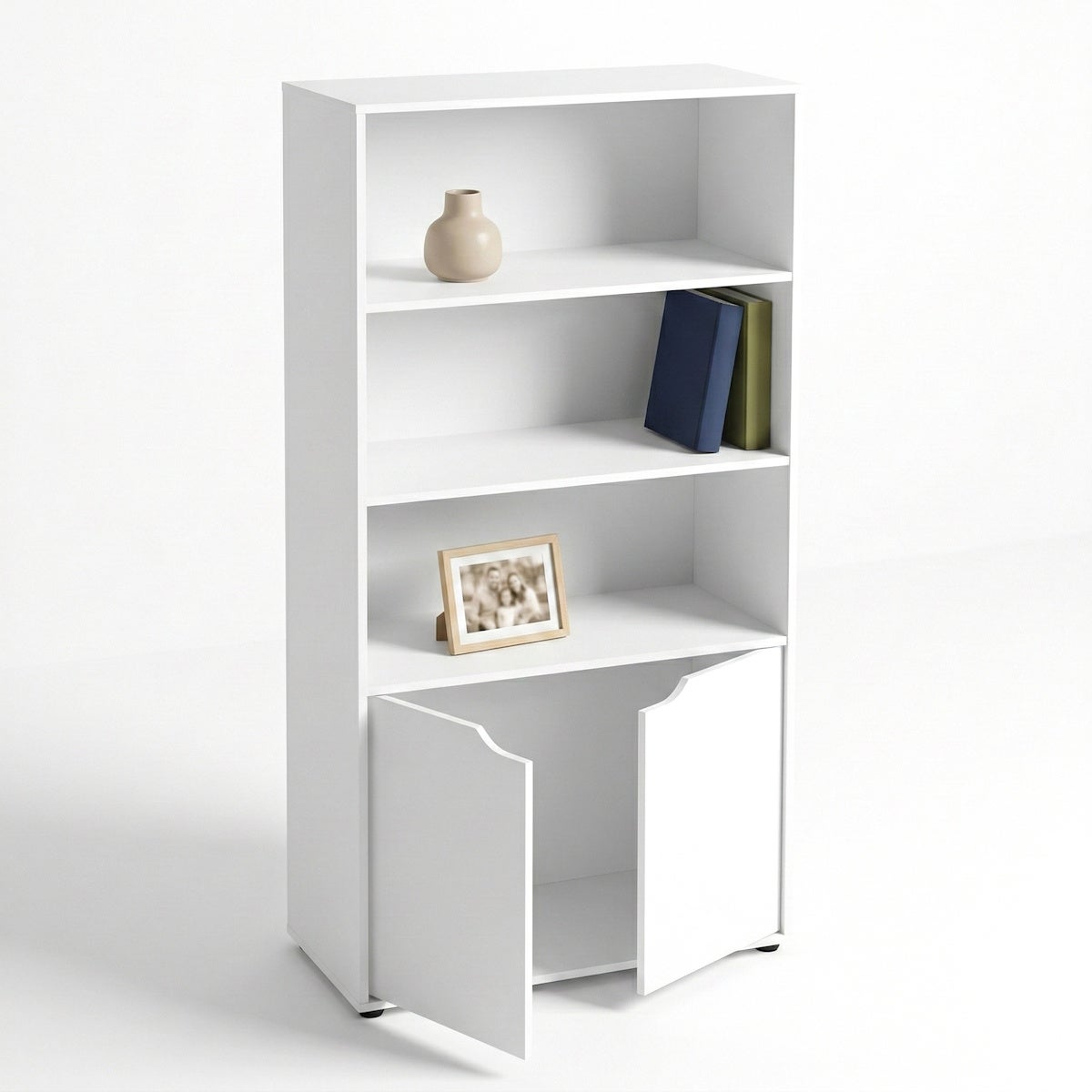 Estante branca de MDF de 2 portas 59x29x119 cm CasaSelección - 3