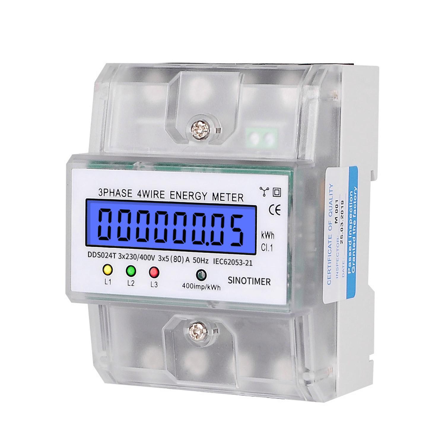 DDS024 Amperímetro AC monofásico 5-100A 380V 50Hz com visor LCD, caixa transparente - 2