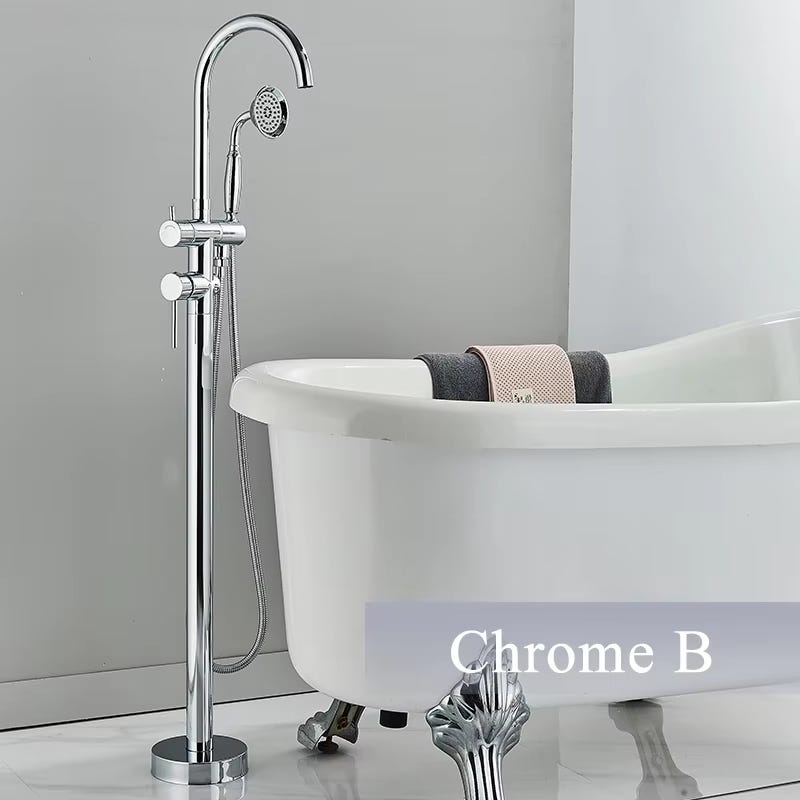 Robinet De Baignoire 2 Fonctions Noir – Bec Pivotant + Douchette, Fixation Murale, Laiton