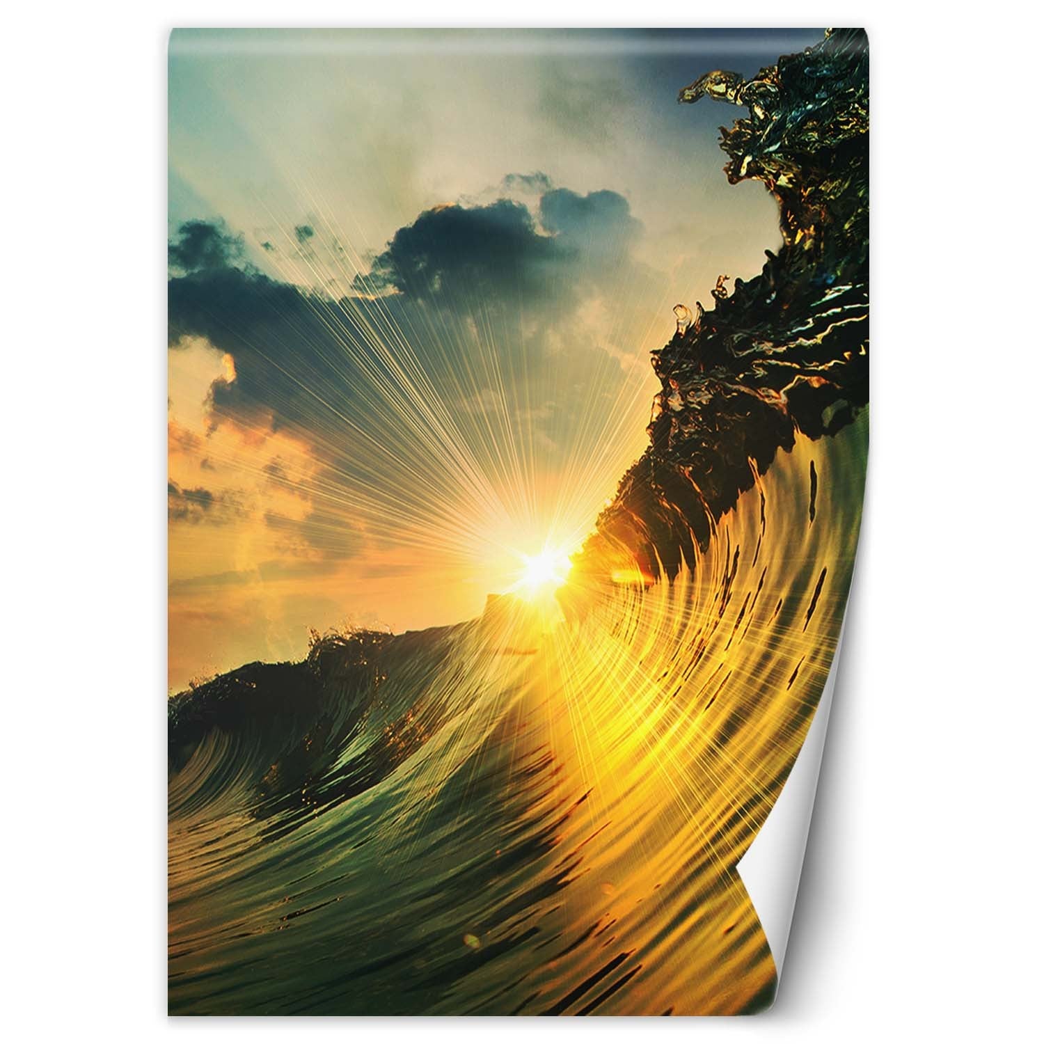 Fototapeta, Fala o zachodzie słońca 150x210
