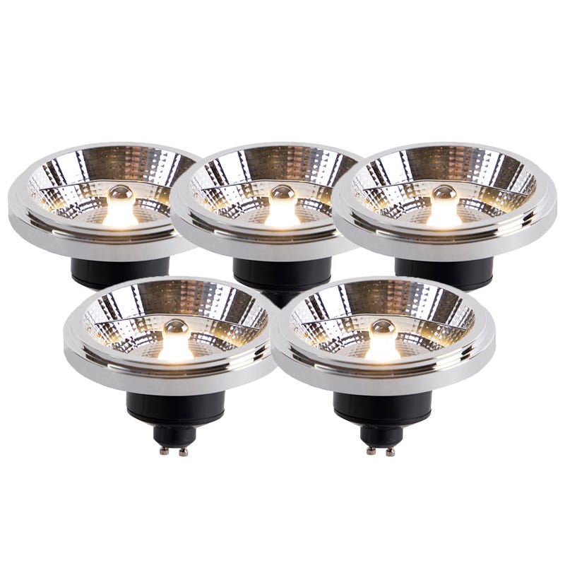 Set de 5 bombillas LED AR111 GU10 12W 2000K-3000K regulable en ...