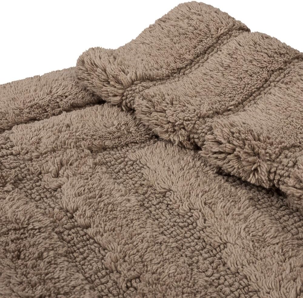 Tapete De Banho Em Algodão Puro 50x110 cm Elegante Luxuoso Macio Tapete De Cabeceira Antiderrapante Castanho - 3