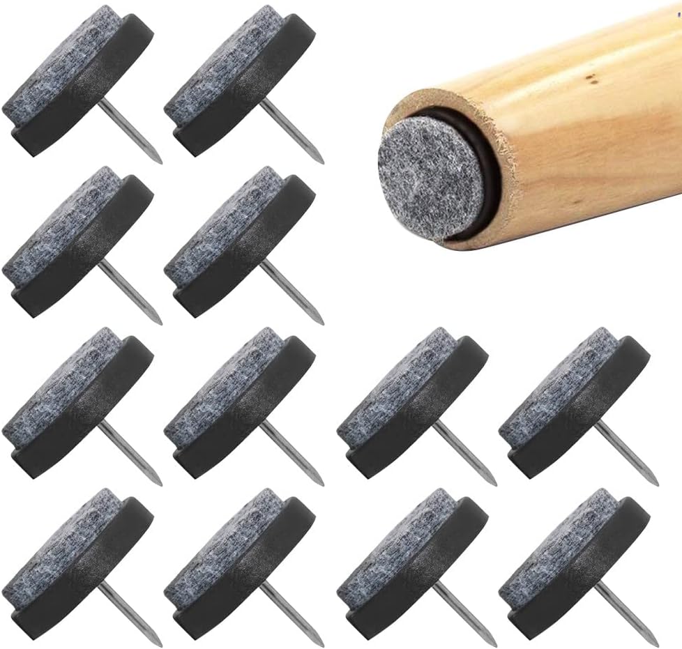 12 szt. ślizgaczy do nóżek meblowych, gwoździe, filcowe podkładki pod meble, ślizgacze do krzeseł, ochraniacze filcowe na krzesła (22 mm)