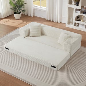 Canapé beige 3 places salon design classique Chesterfield style élégant