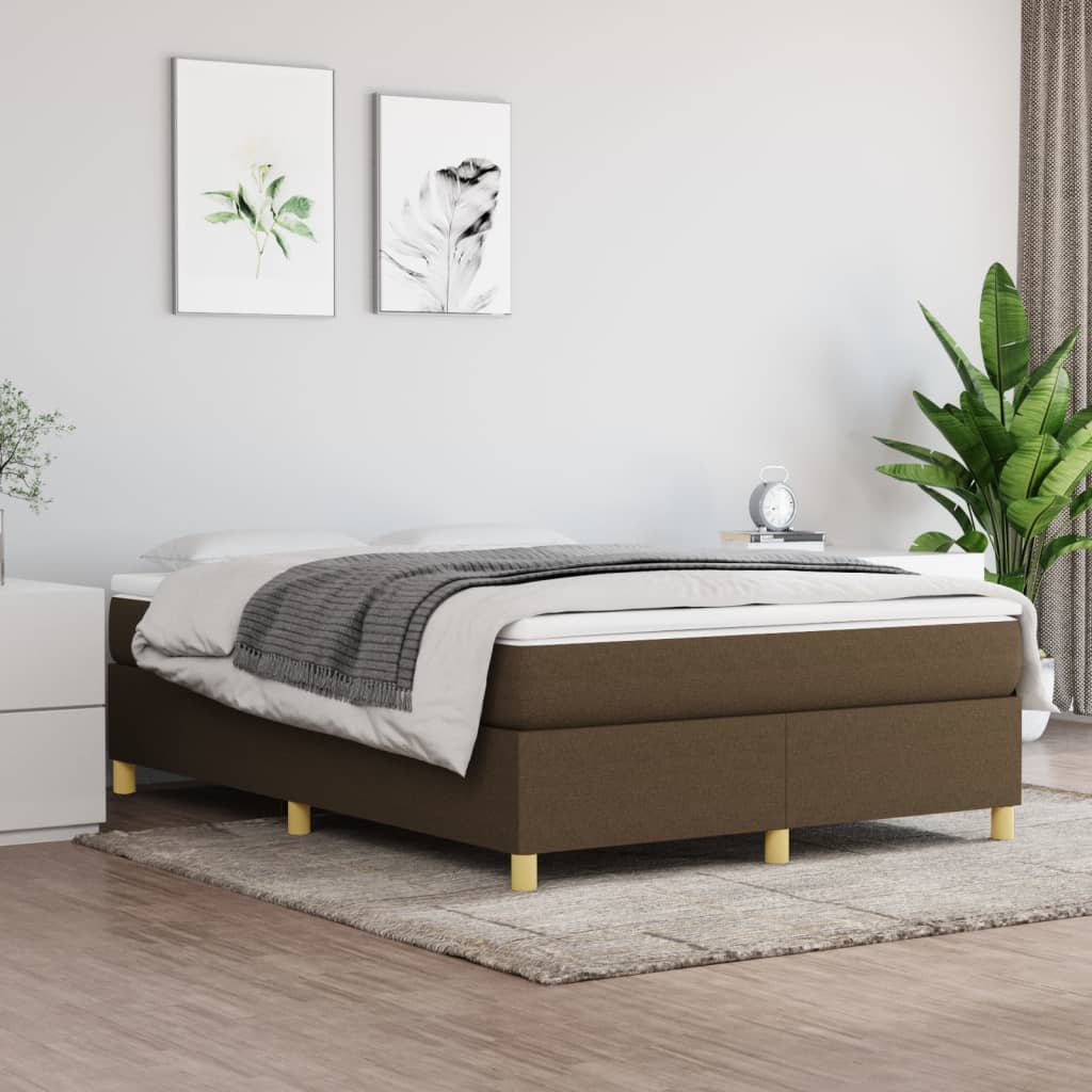 Sommier À Lattes De Lit Avec Matelas Marron Foncé 140x190 Cm Vidaxl à Prix