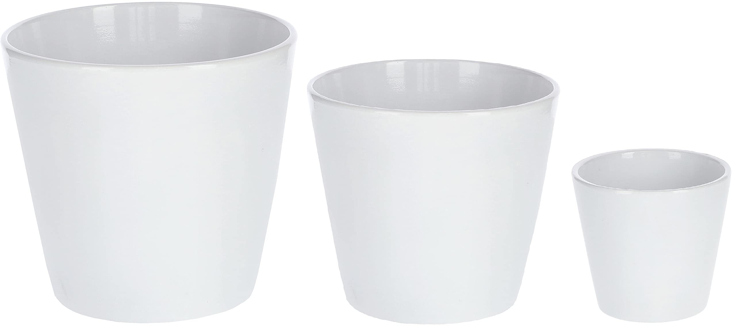 Doniczka osłonka ceramiczna na kwiaty 16 cm biała - KOTARBAU - 7
