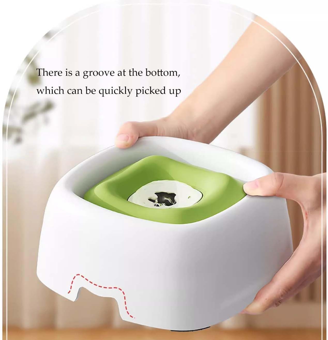 Tigela flutuante para cães e gatos - Dispensador de água anti-respingos, ajustável, 1,5L, verde - 5