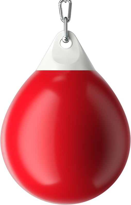 Wiszący Worek Treningowy z Wodą, z Metalowym Łańcuchem 100 cm, Regulowane Klamry, Worek Treningowy z Wodą, Bezpieczniejszy, Cichszy, Odpowiedni