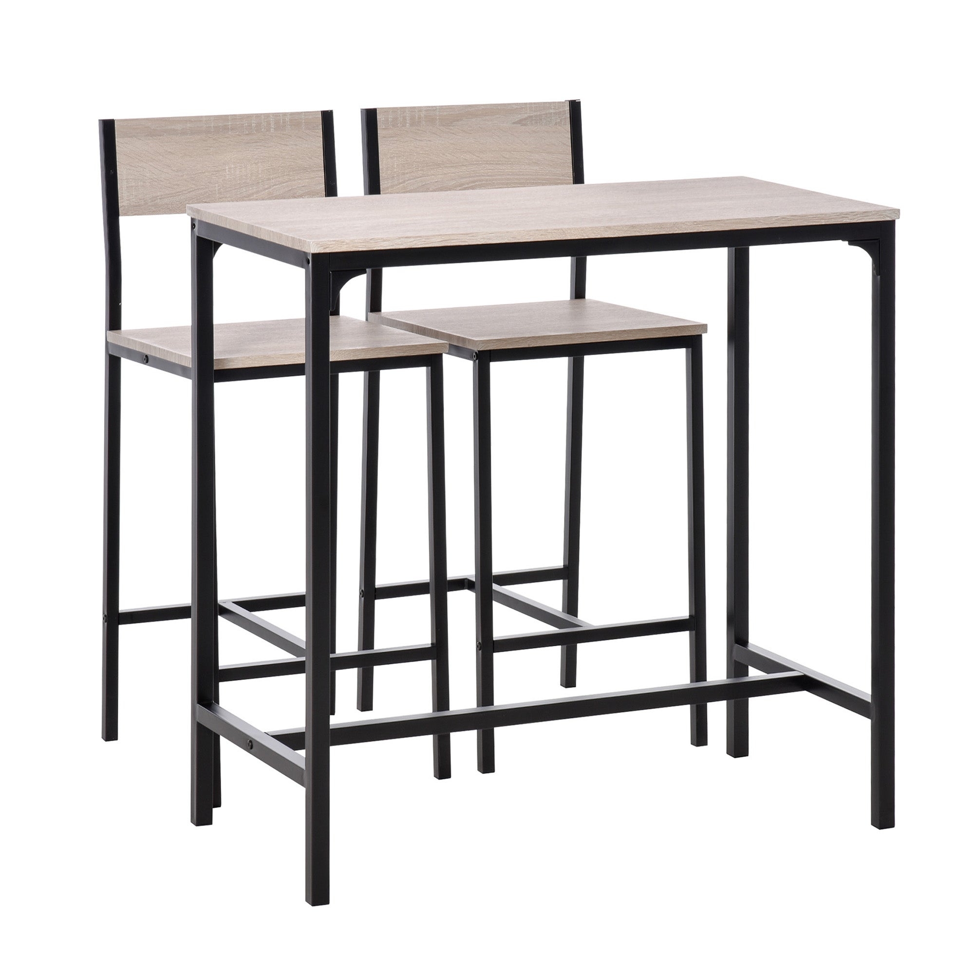 Conjunto de mesa de bar de estilo industrial con 2 taburetes ...