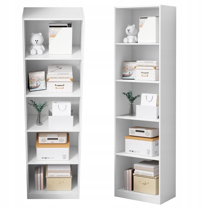Biały regał na książki stojący półki wysoki nowoczesny słupek loft 182cm