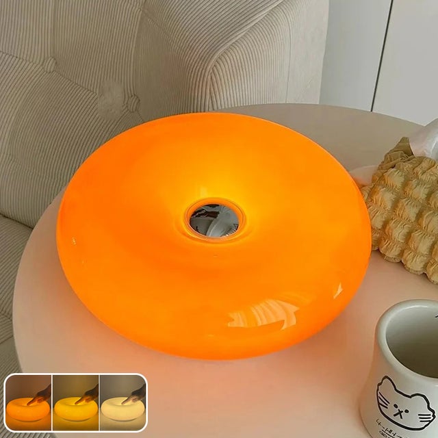 Pair de Lampes de chevet bouteille verre boulé orange 34 cm