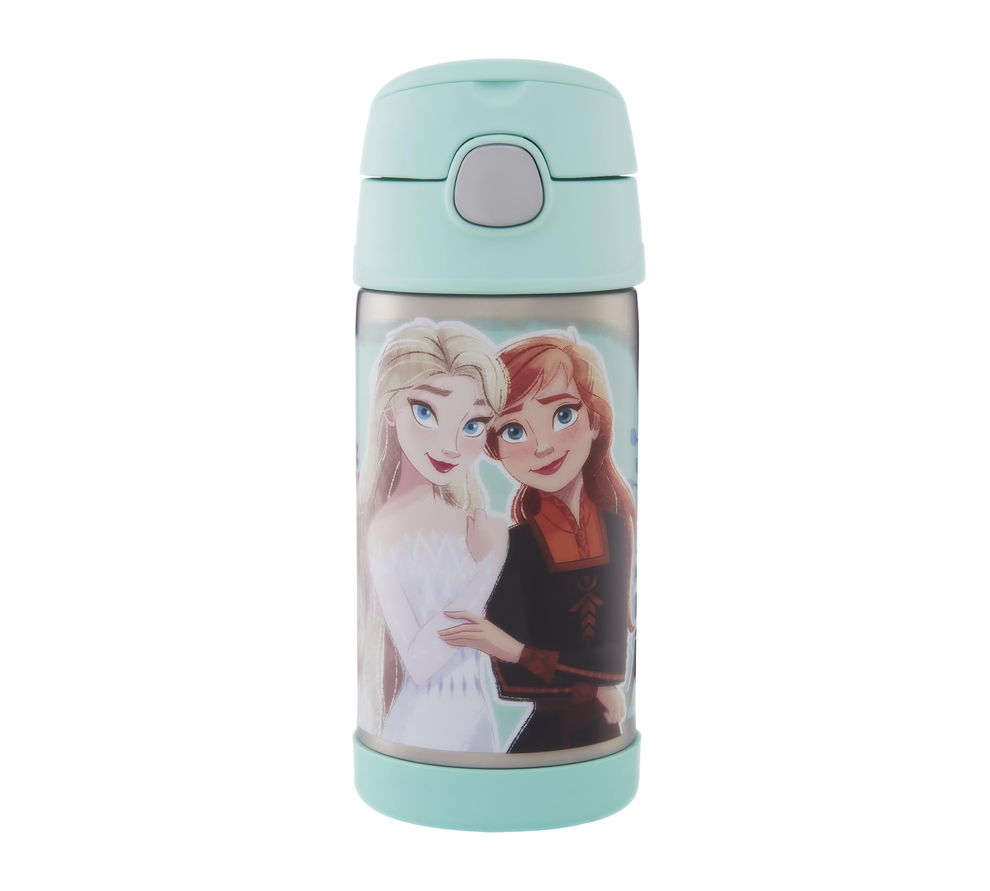 THERMOS Funtainer - Borraccia Termica con Cannuccia per Acqua Fredda, 350 ml, in Acciaio Inox, Isolamento Sottovuoto, con Coperchio, per Bambini
