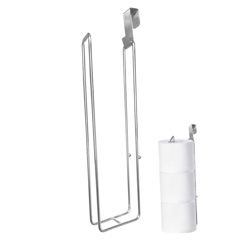 Uchwyt na papier toaletowy, oszczędzający miejsce, srebrny