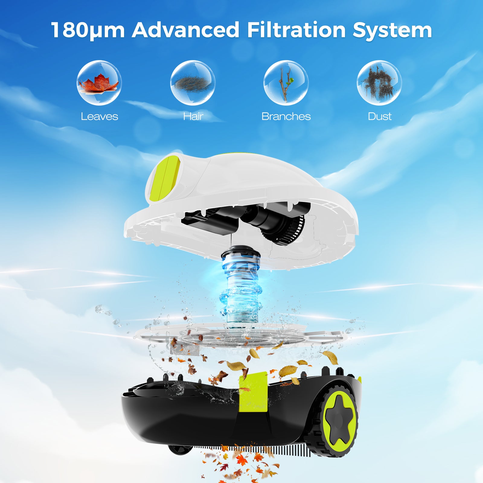 EVERCROSS BOT Y10 Robot Piscine Blanc - 3