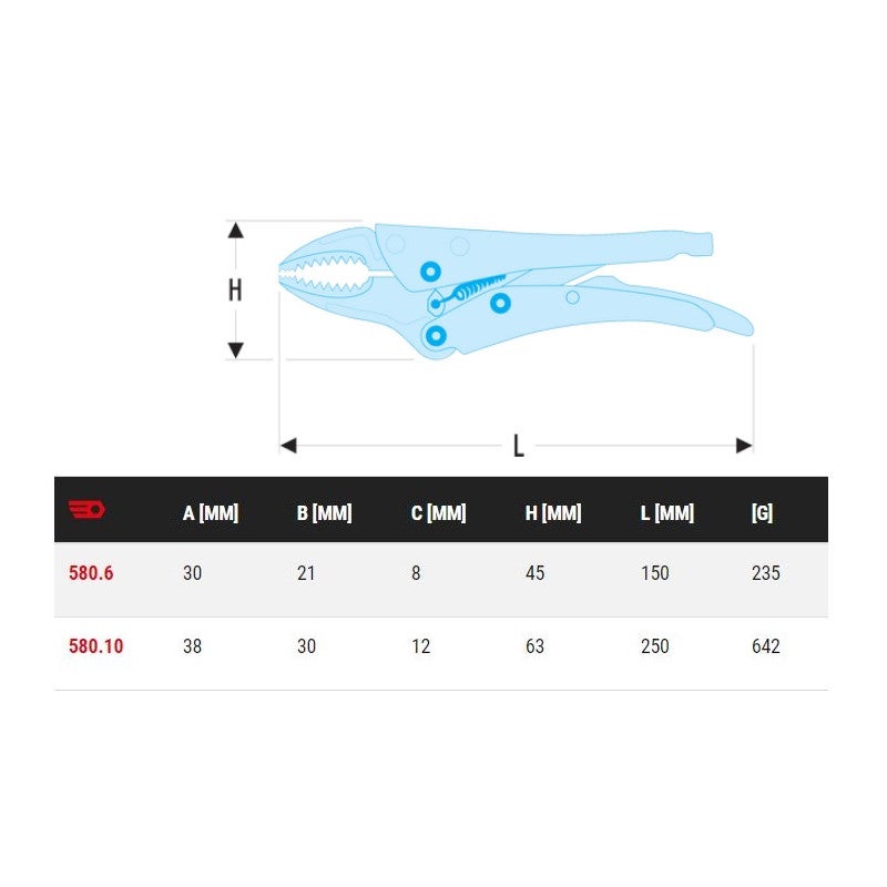 Pince-étau automatiques bec coudé multi-usage 10mm - 2