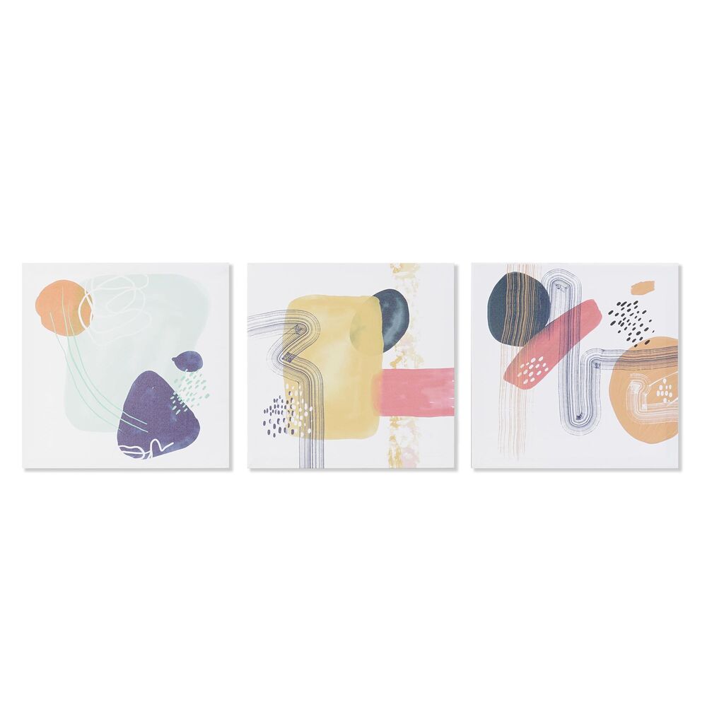 Cuadro dkd home decor abstracto moderno (40 x 1,8 x 40 cm) (3 unidades) (12 unidades)