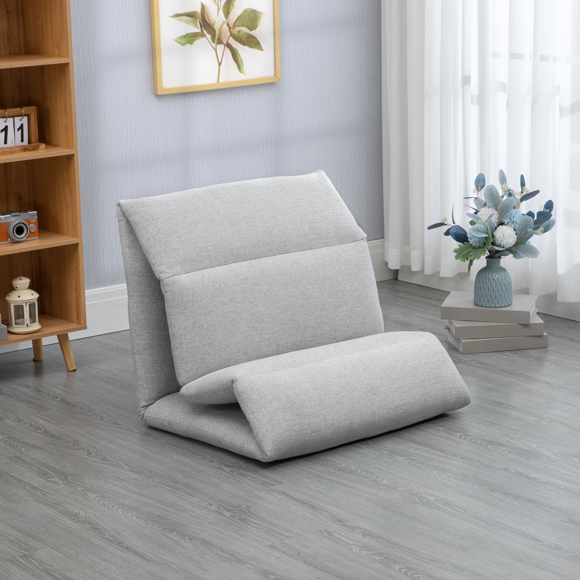 Chauffeuse de sol tissu gris HOMCOM 1 place - 2