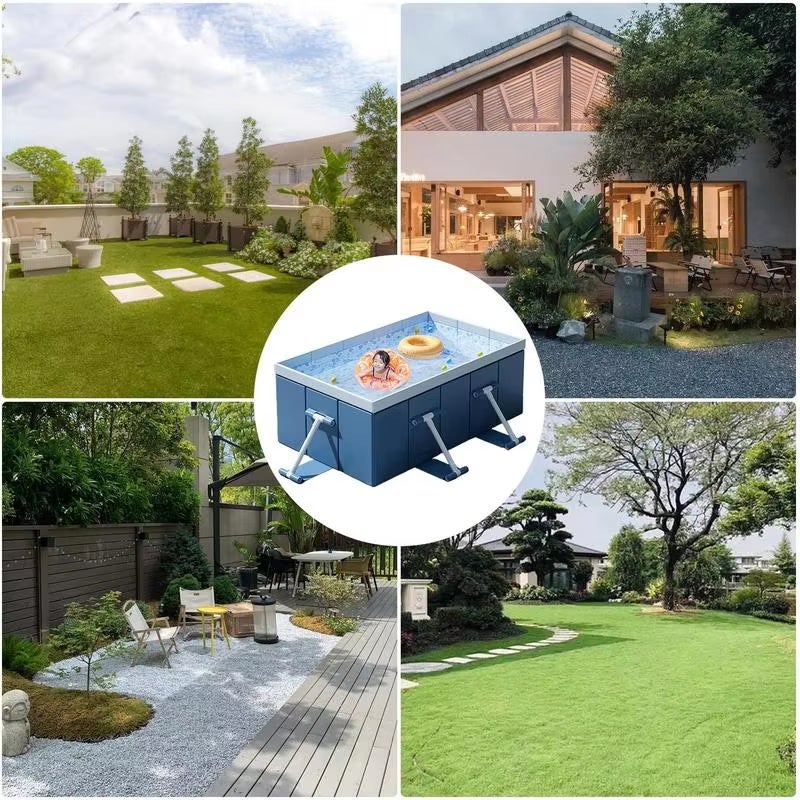 YM INTERNET – Piscine en tissu à cinq couches, épais et résistant à l'usure ; piscine durable pour terrasse, modèle de 2,1 mètres. - 7