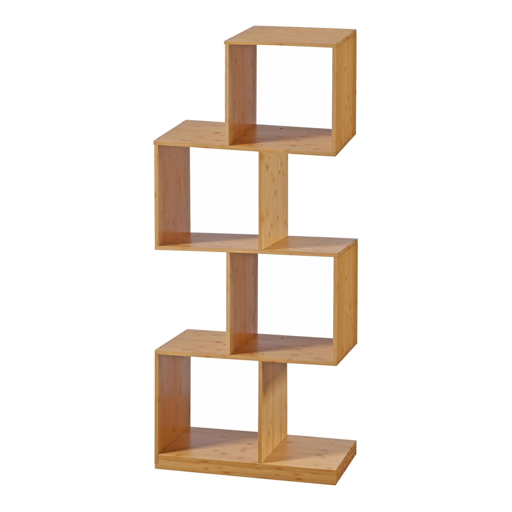 Estantes de Prateleiras Gullspång en forma de S bambu 130x55x30cm - Natural [en.casa] - 2