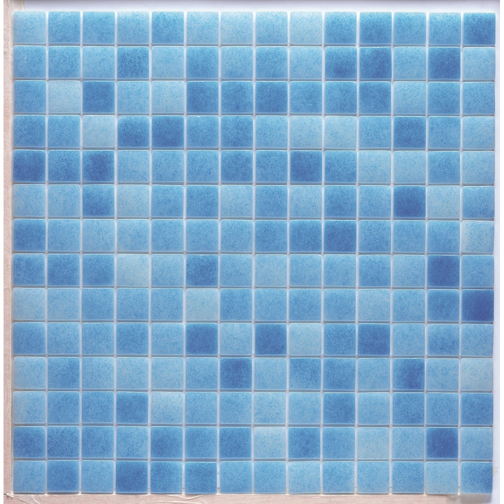 Mosaïque en émaux de verre Color Bleu nuancé 2.5x2.5 cm - 5