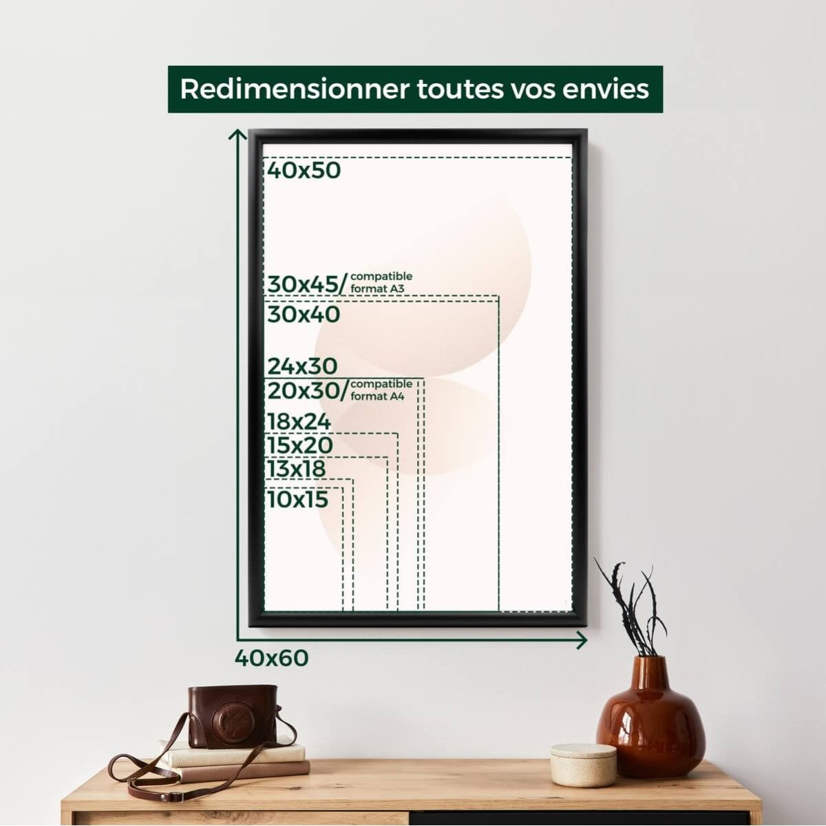 Cadre photo Essentiel exposition noir 40x60 cm - 6