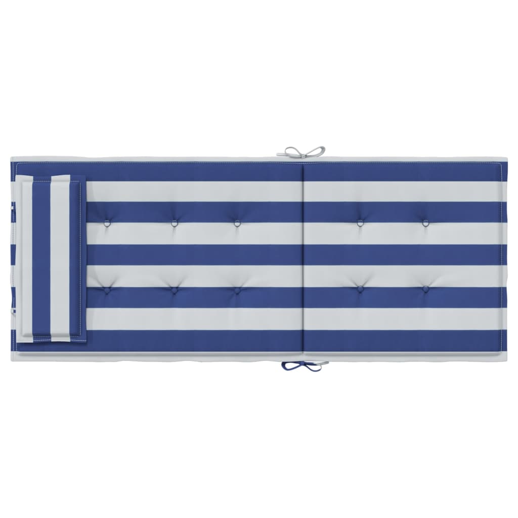 6 pcs Coussin d'extérieur | Coussins de chaise à dossier haut rayures bleu/blanc CFW450535 - 6
