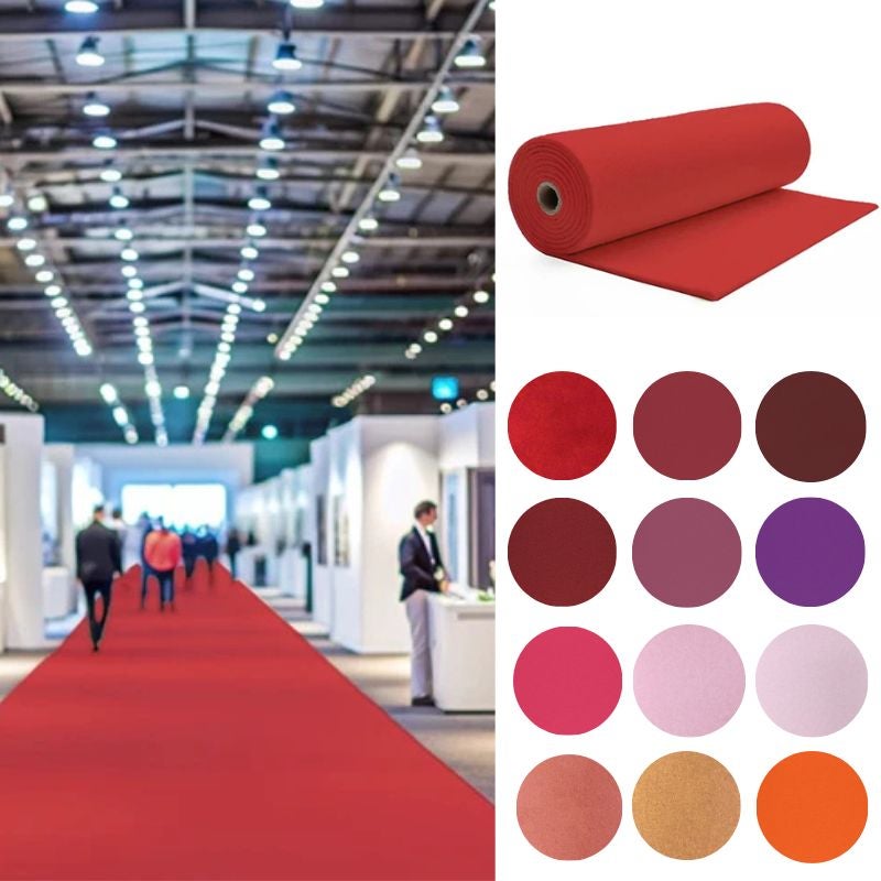 Arquiservi - moqueta ferial roja ignífuga al corte 2x40 (80m2) – ideal para eventos, ferias y stands