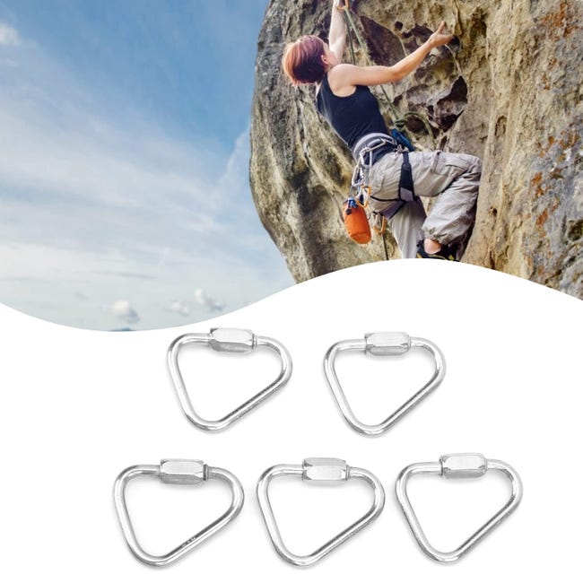 Moschettone Girevole Lixada 4KN 360° - 2 Pezzi, Alluminio 7075, Per Arrampicata, Campeggio, Cani - Foto 4