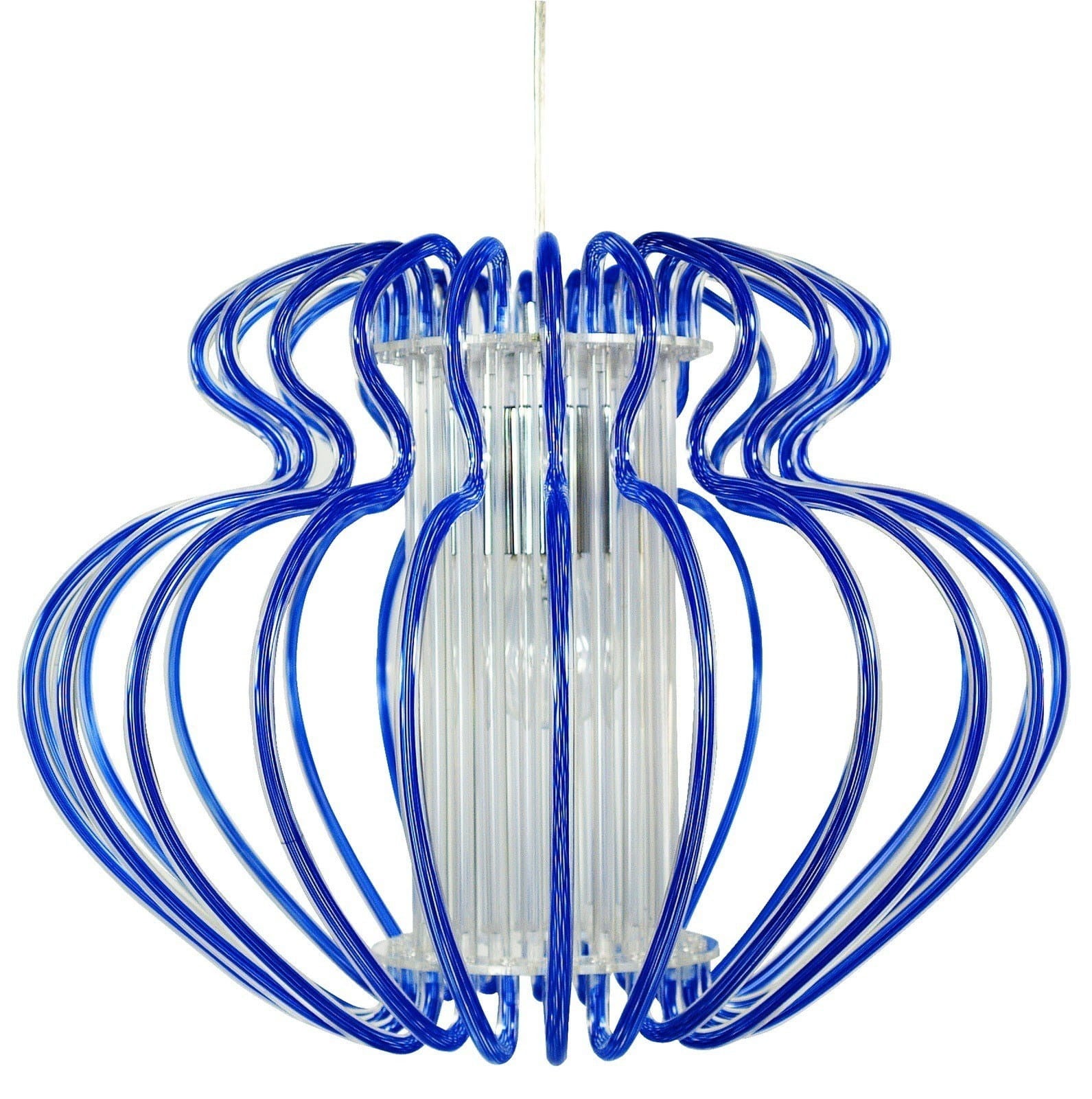 Lampa wisząca Imperia chromowana-niebieska 1xE27x60W wym: 150 x 52 x 52 cm akryl Candellux