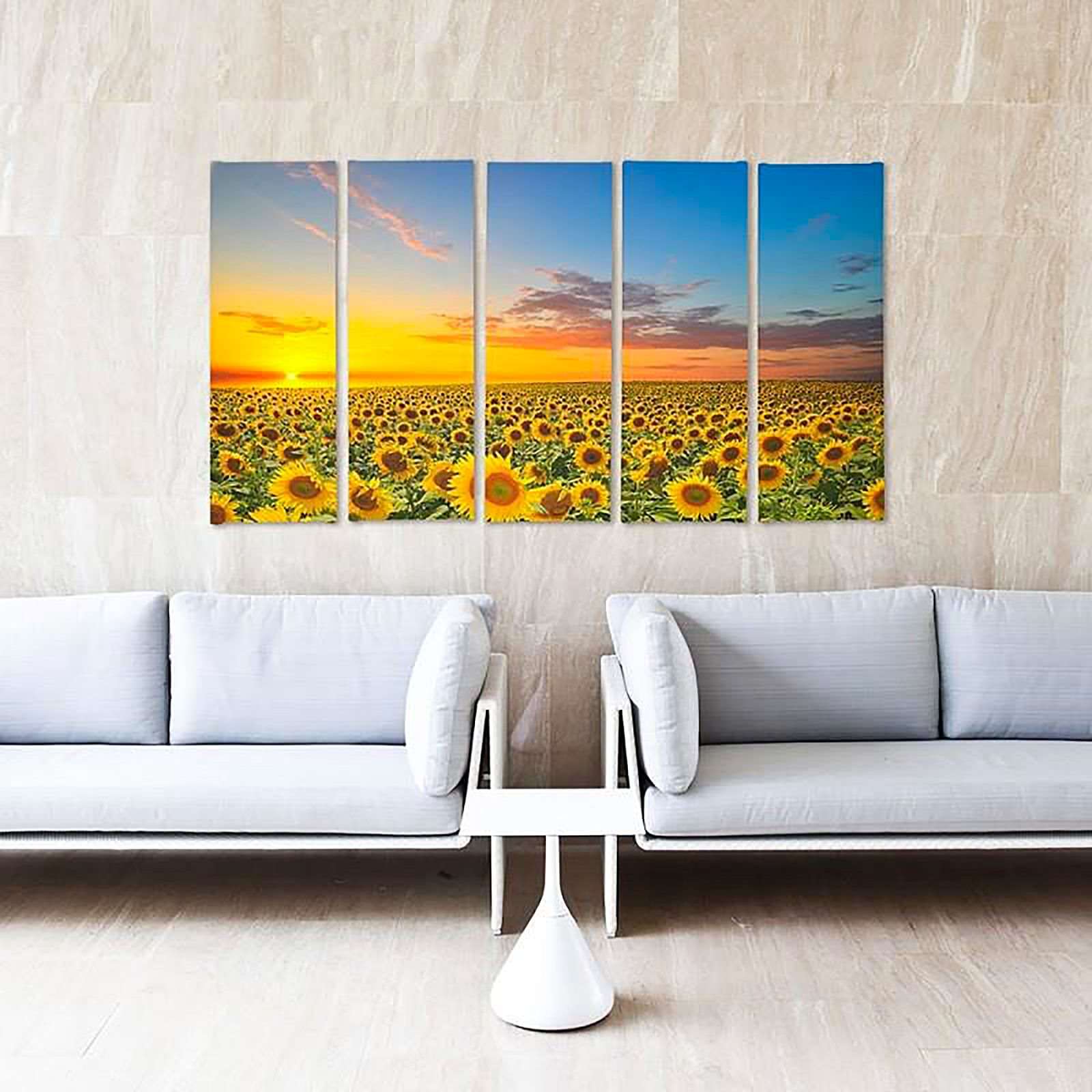 Tableau paysage tournesol - 200 x 100 cm - 5